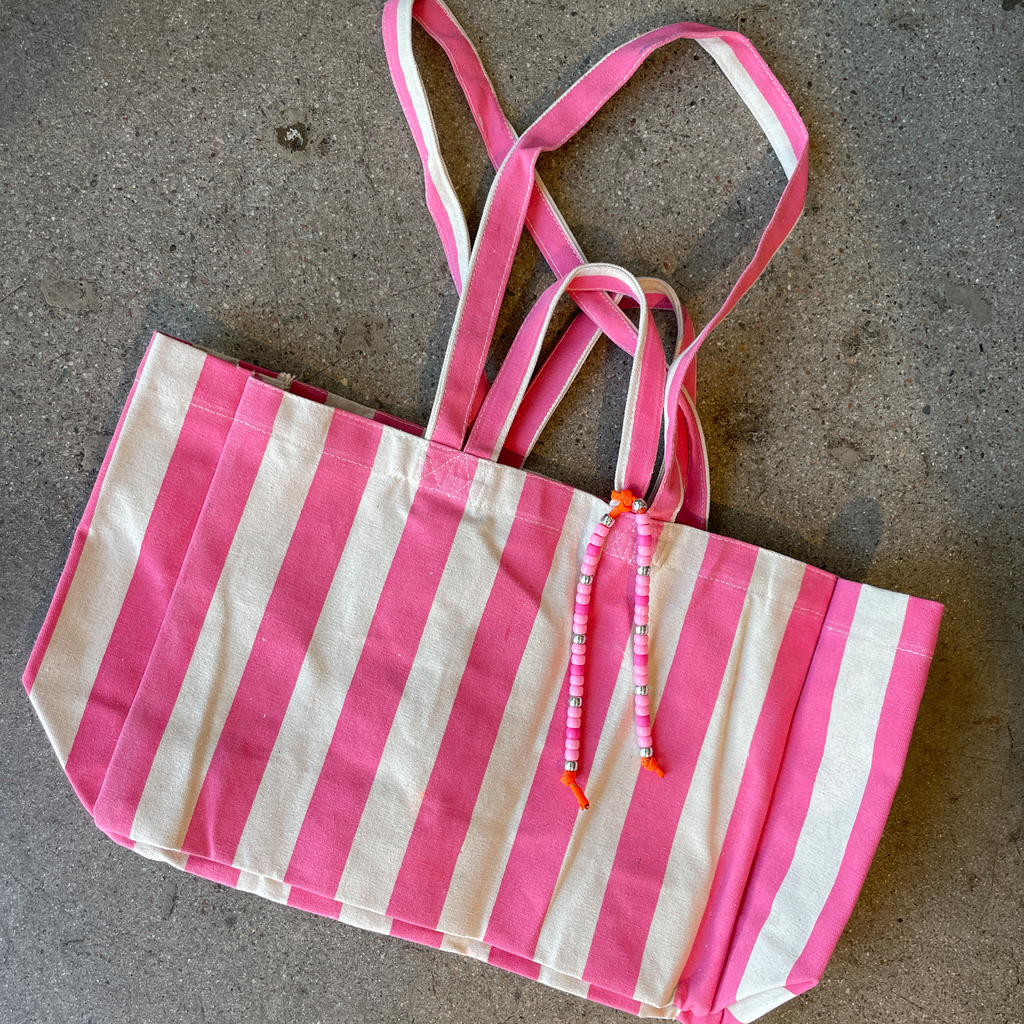 Pink Striped Tote bag – Camelback Flowershop