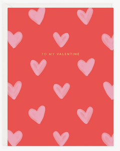 My Valentine Pink Hearts Card